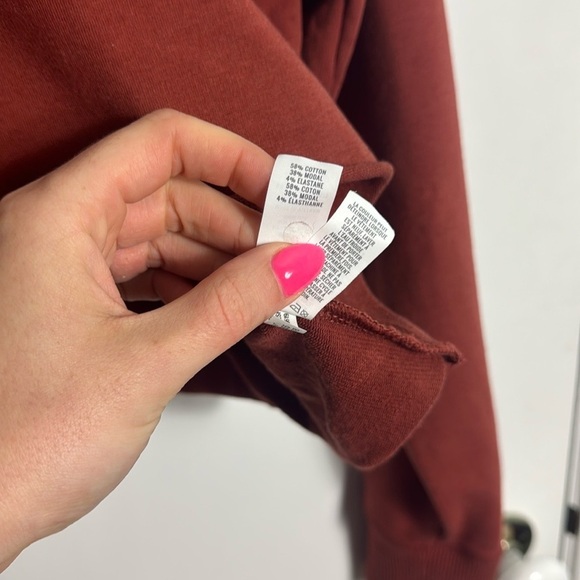 Offline by Aerie Women's Cropped Hoodie Sweatshirt Terracotta Brown Size Small - Picture 7 of 9